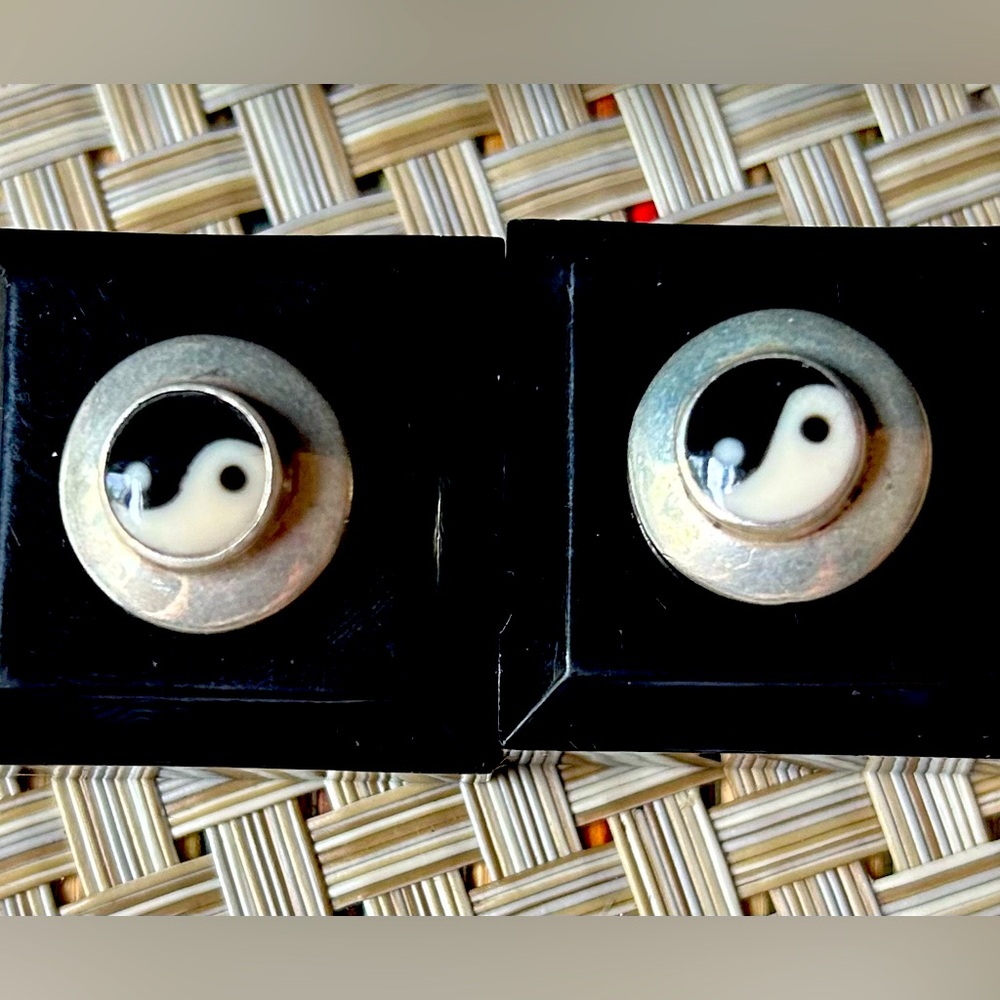 Vintage 925 Yin Yang stud earrings.